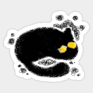 Worried Cat MS paint Sticker